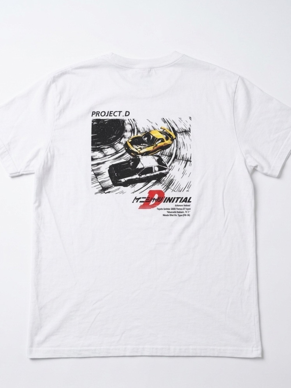 White Short Sleeve Tee with Racing Graphic